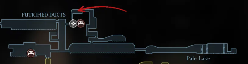 Map showing the location of Vog in the Putrified Ducts.