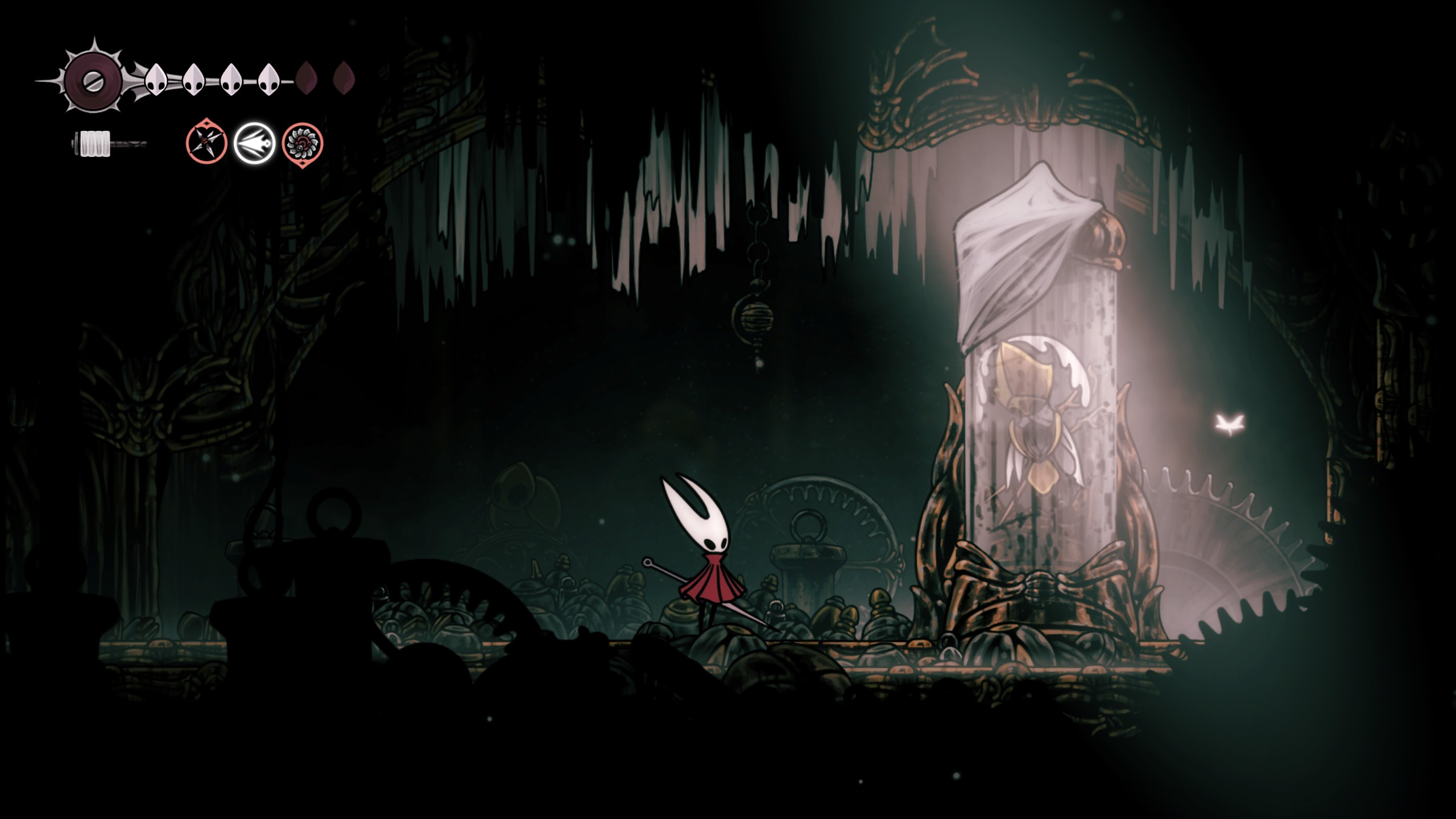 Hornet facing a challenging enemy in Hollow Knight Silksong Act 3, symbolizing increased difficulty.