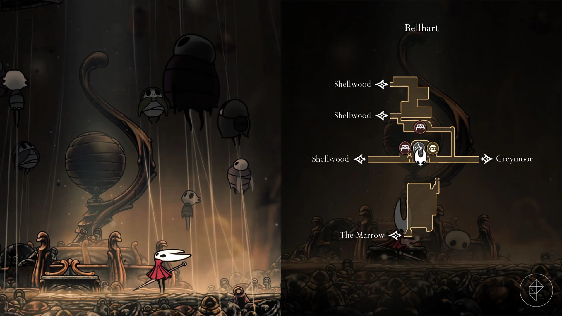 Hornet standing in Bellhart, a town full of cursed pilgrims.