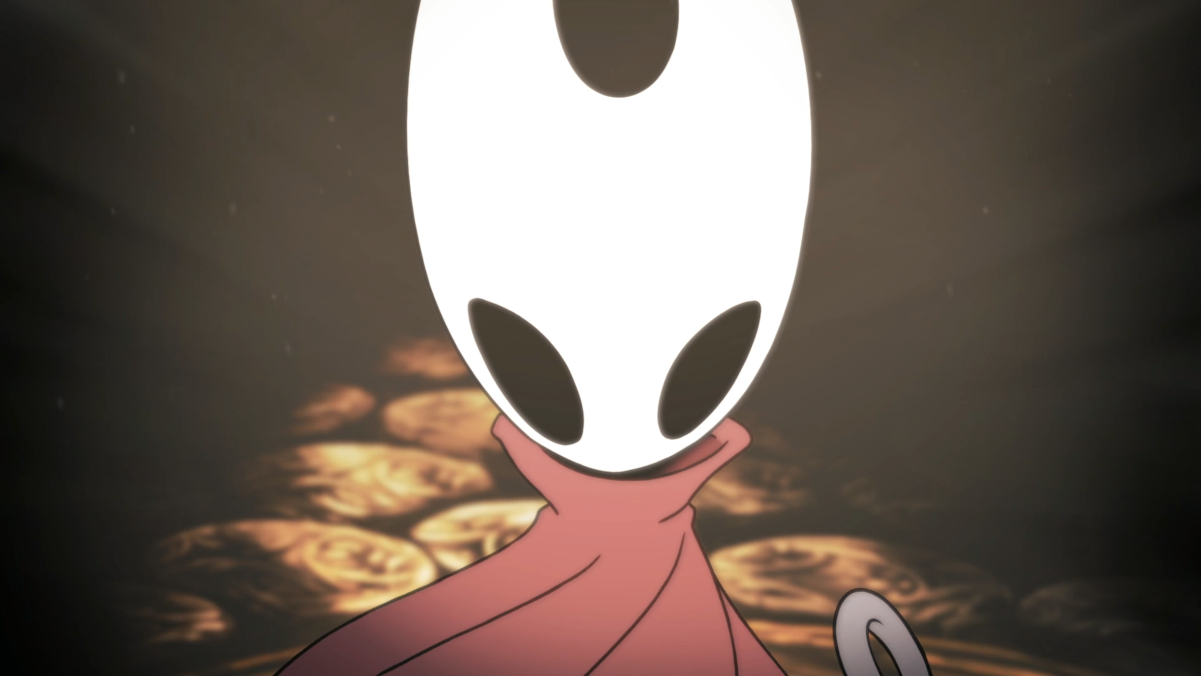 Hornet, the main character of Hollow Knight: Silksong, faces the screen.