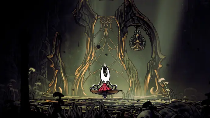 A screenshot of Hollow Knight: Silksong showing the path through Bilewater.