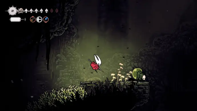 A screenshot of Hollow Knight: Silksong showing the path through Bilewater.