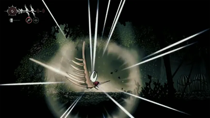 The booby-trapped bench in Hunter's March with an axe overhead.