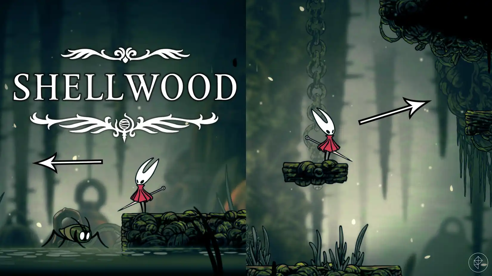 Road into Shellwood Hornet enters the Shellwood region after defeating the Moorwing boss in Hollow Knight: Silksong.