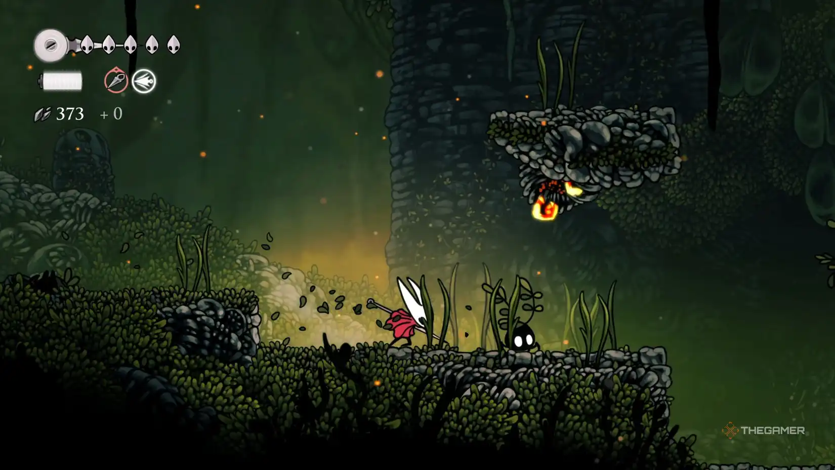 Hollow Knight Silksong Hornet in Far Fields biome.