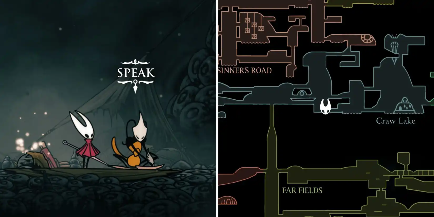 Map of Greymoor region in Hollow Knight Silksong