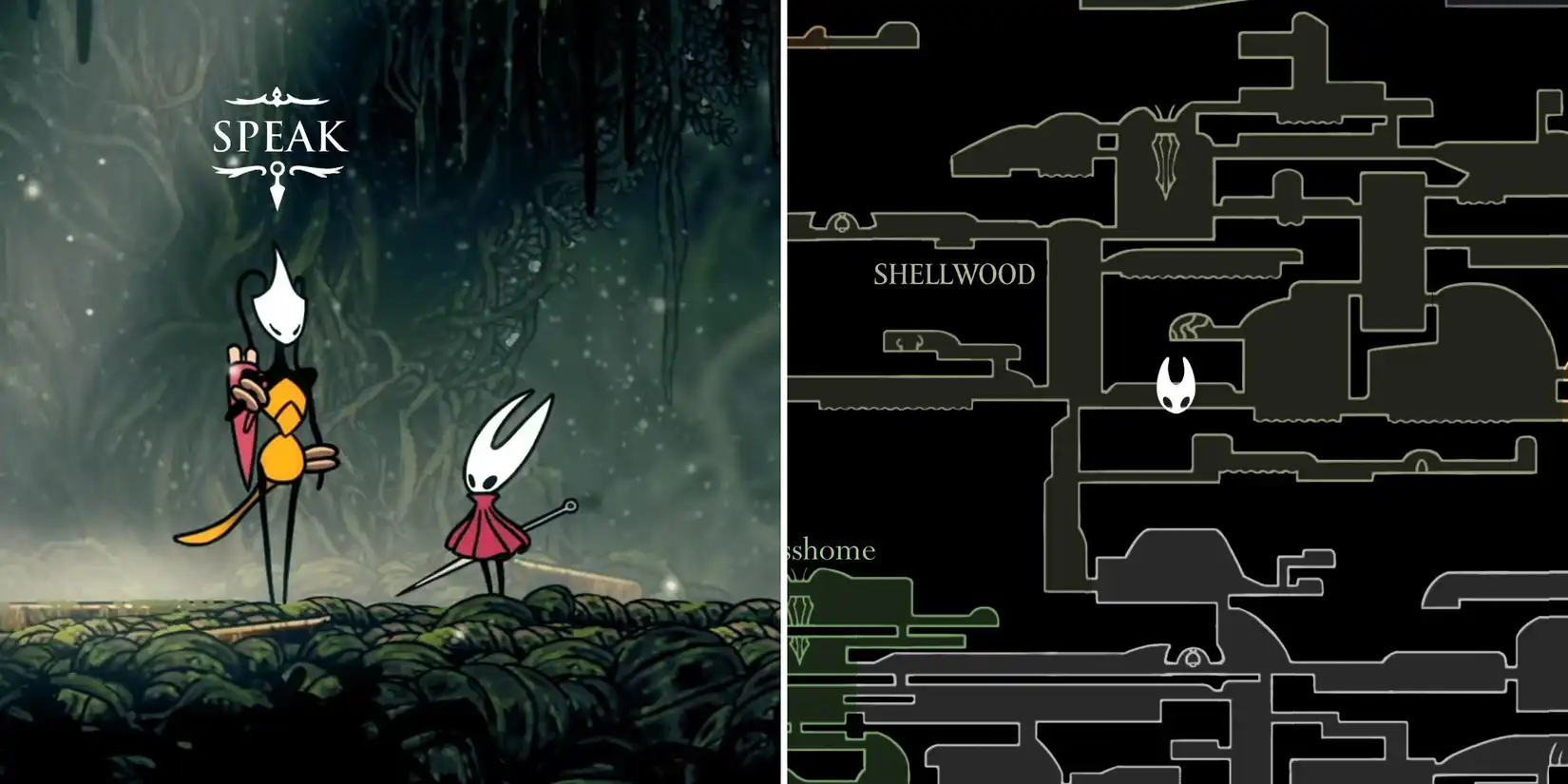 Map of Shellwood region in Hollow Knight Silksong