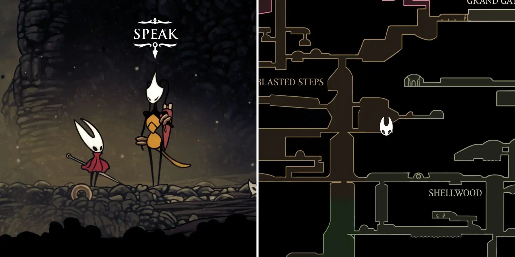 Map of Blasted Steps region in Hollow Knight Silksong