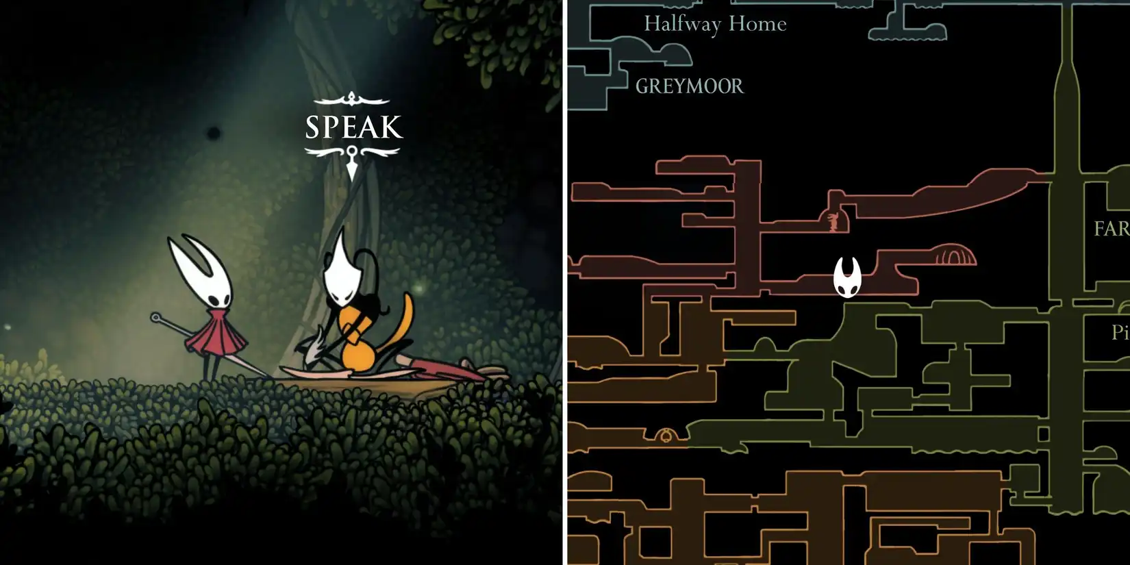 Map of Hunter's March region in Hollow Knight Silksong