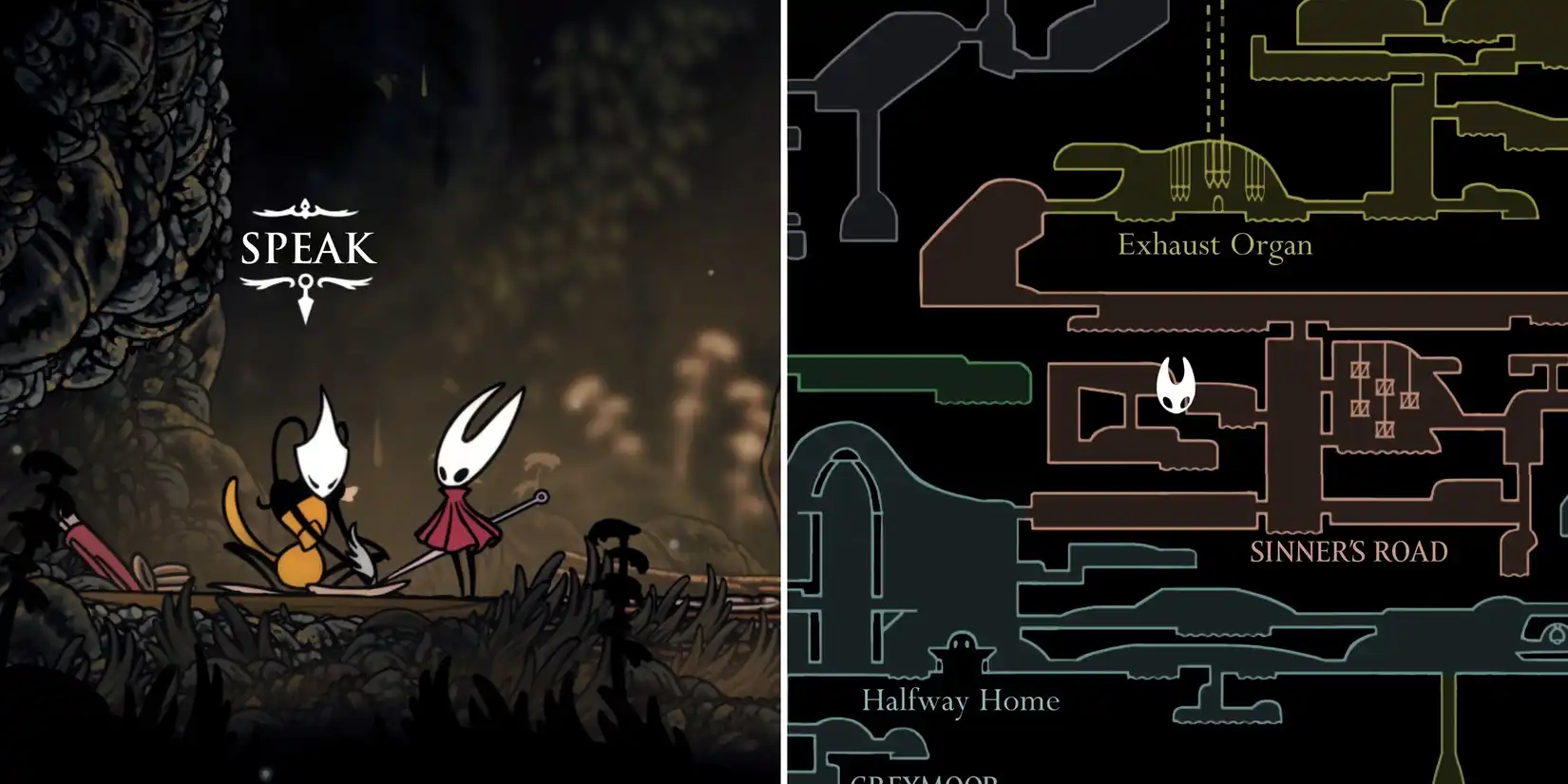 Map of Sinner's Road region in Hollow Knight Silksong