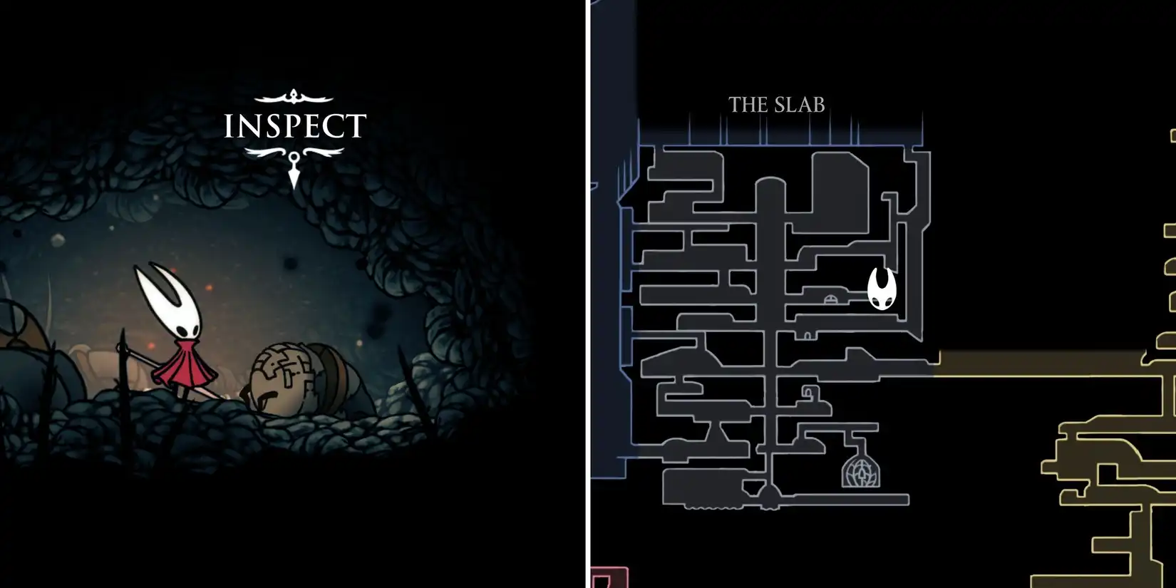 Map of The Slab region in Hollow Knight Silksong