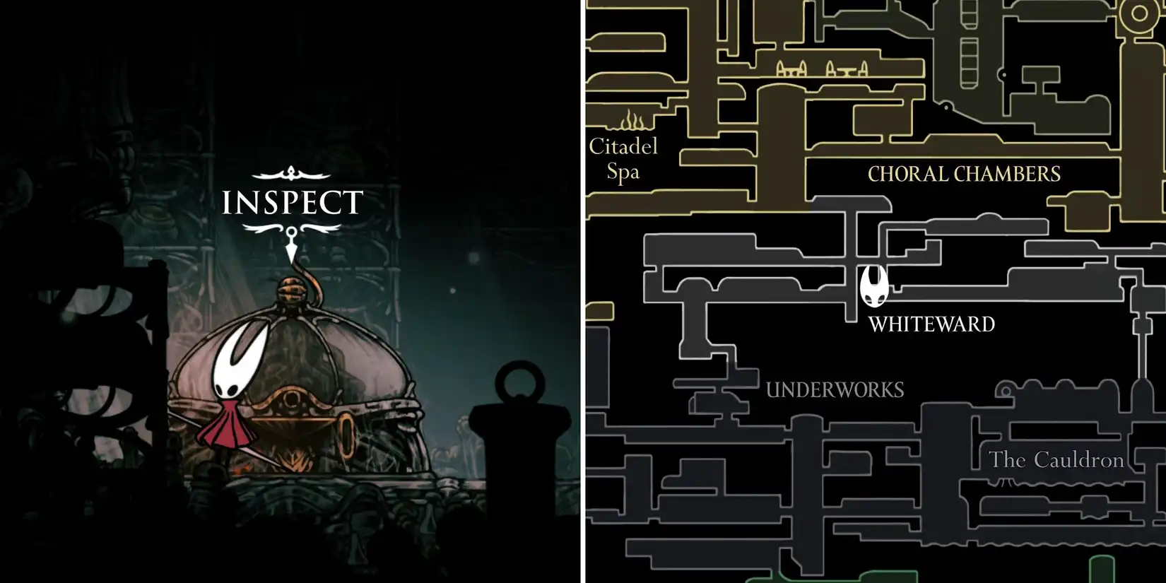 Map of Whiteward region in Hollow Knight Silksong