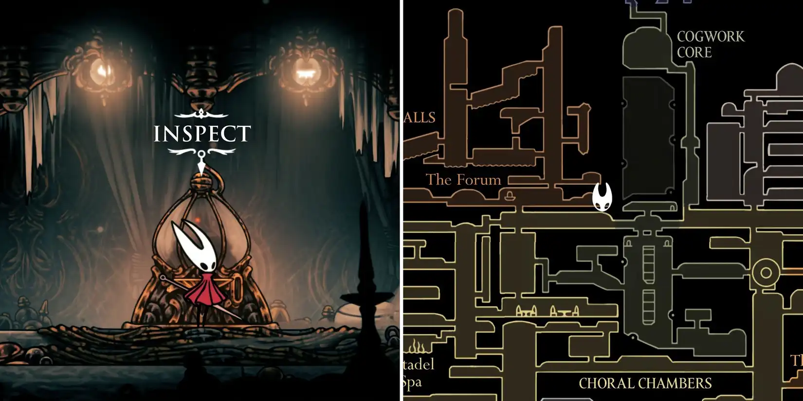 Map of High Halls region in Hollow Knight Silksong