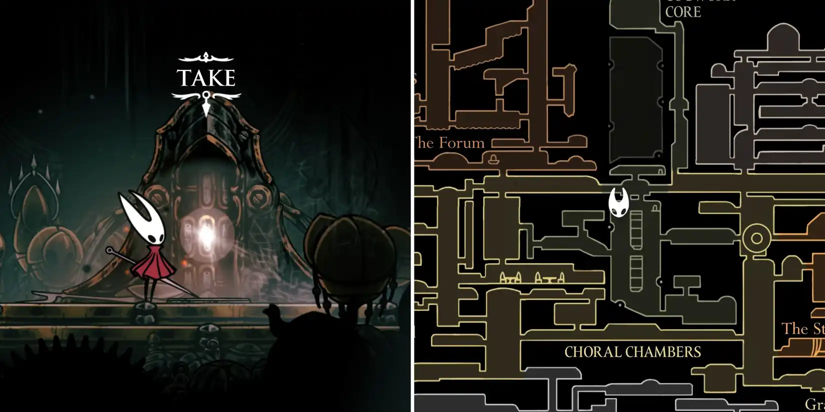 Map of Cogwork Core region in Hollow Knight Silksong