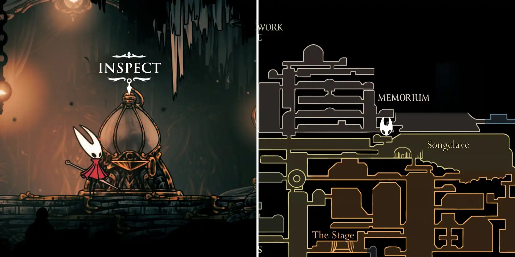 Map of Memorium region in Hollow Knight Silksong