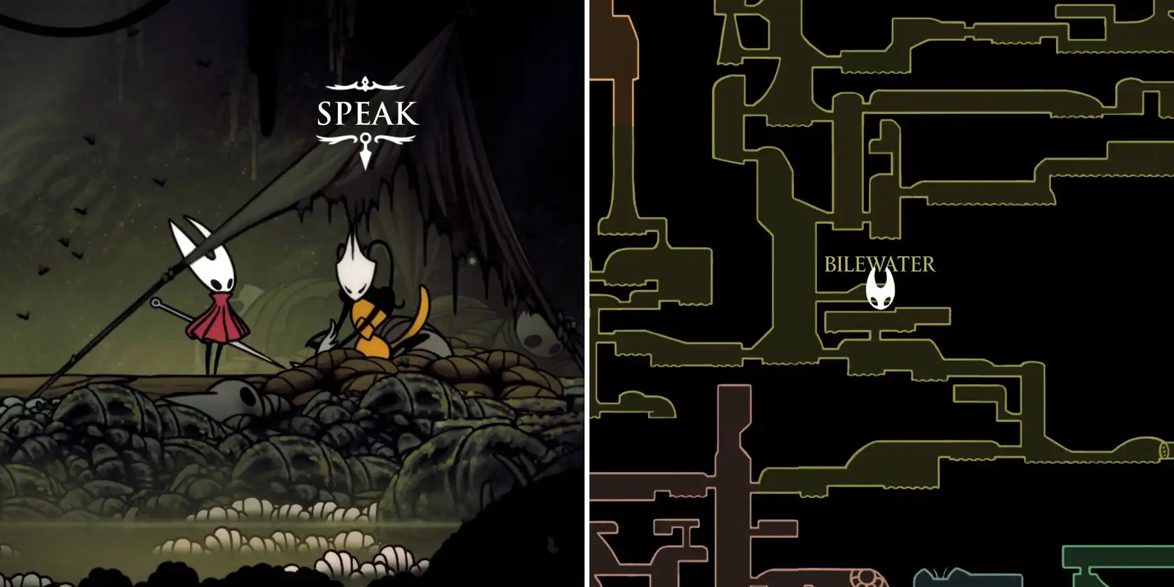 Map of Bilewater region in Hollow Knight Silksong