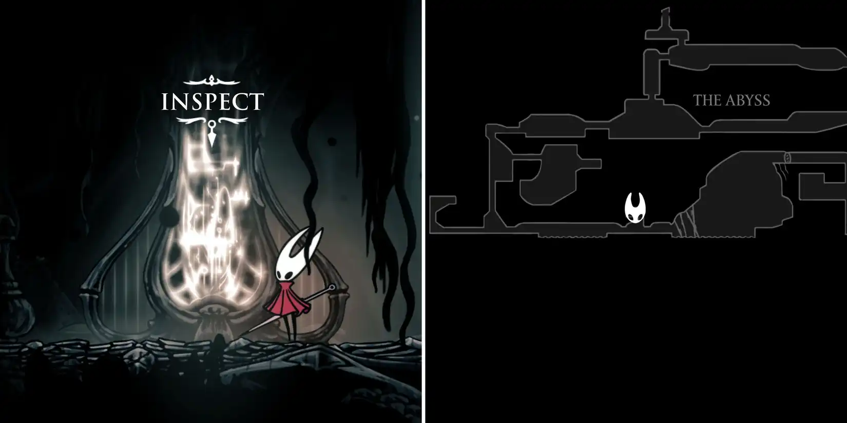 Map of The Abyss region in Hollow Knight Silksong