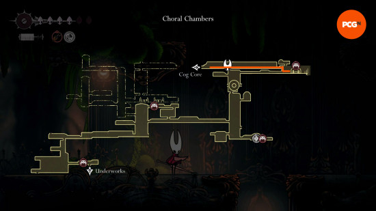 Hollow Knight Silksong Rosary Farm: Choral Chambers farm location