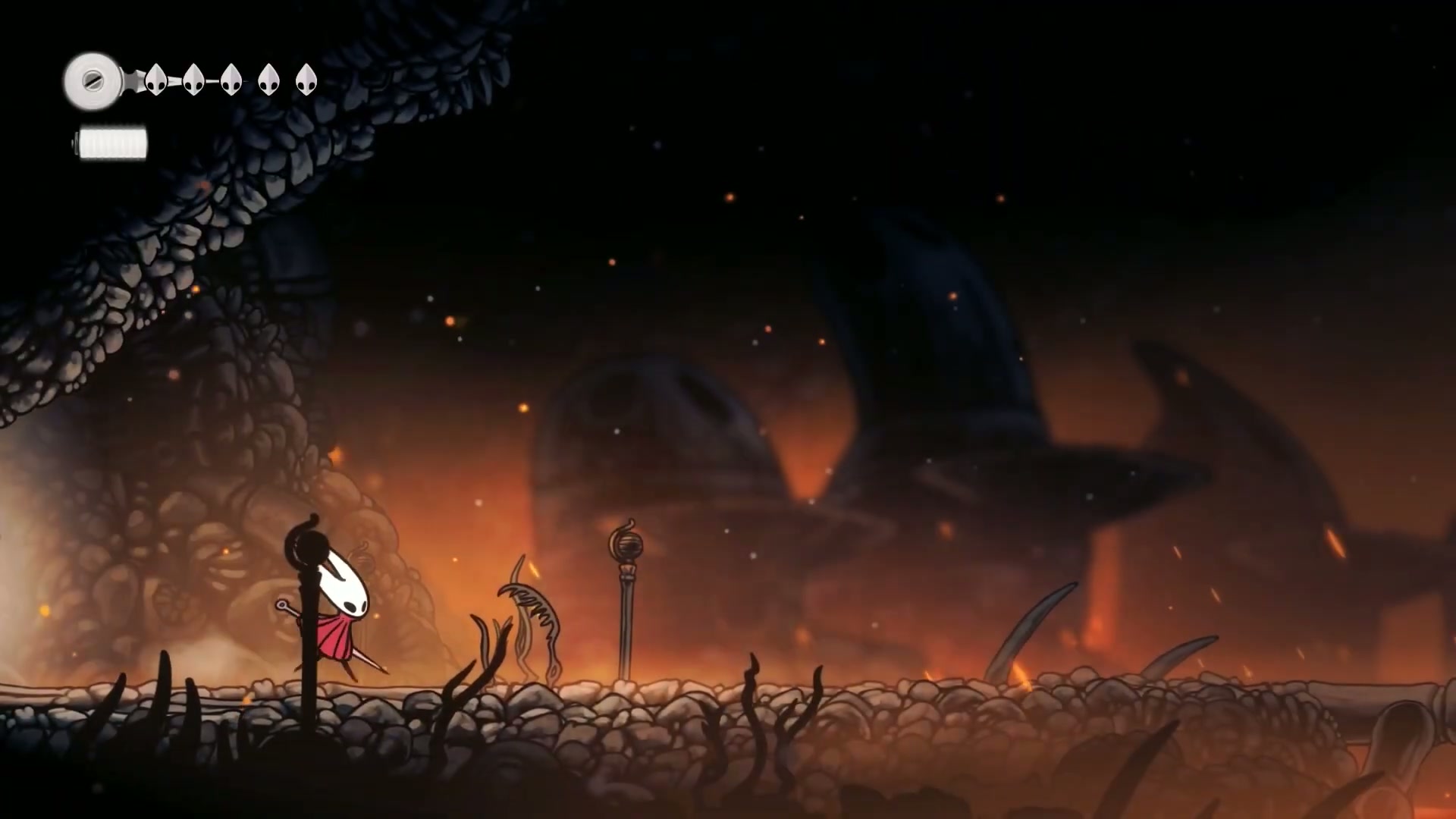Hornet accepting the Lost Fleas side quest, a major collectible for the 100% completion guide.