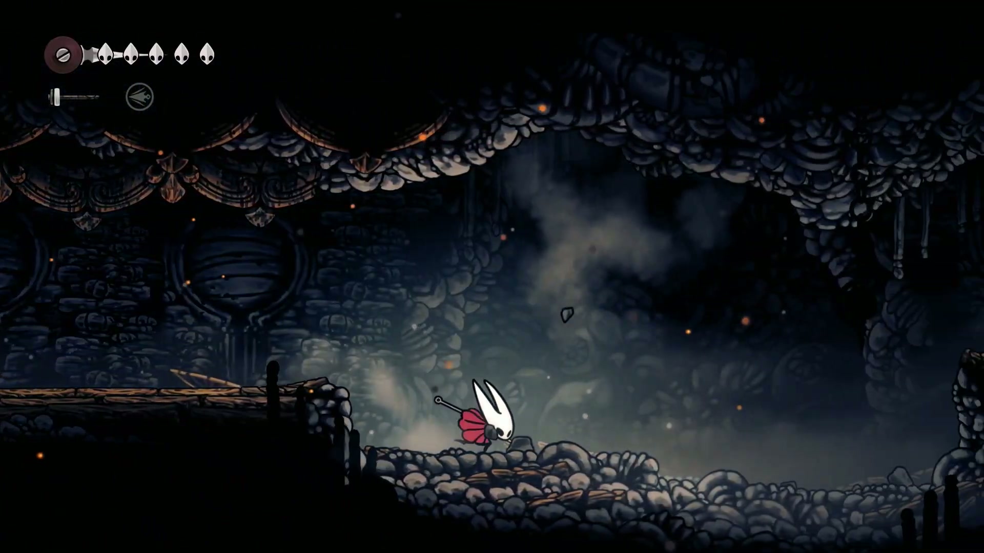 Hornet riding the fast travel creature, a major mastery achievement in Part 1 of the walkthrough.