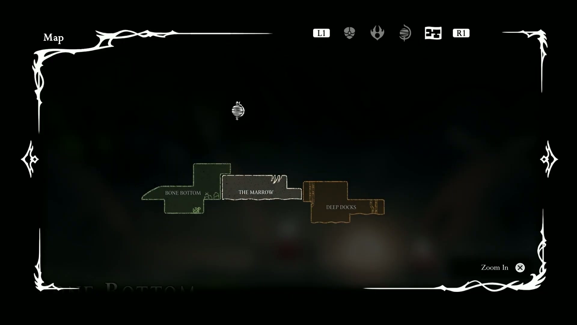 A signpost pointing towards the Deep Docks in Silksong.