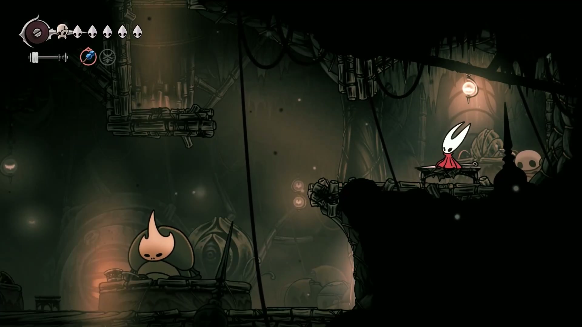 Hornet standing at the entrance to the Citadel in Silksong, for Part 11 of the 100% Platinum Walkthrough