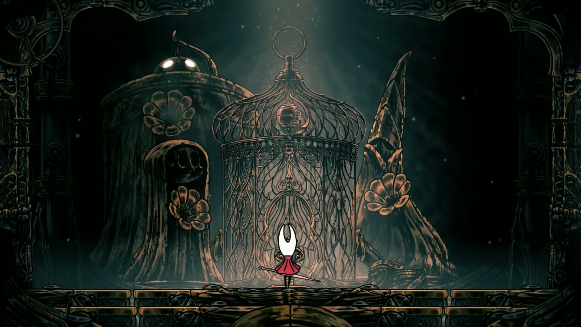The Spirits of the Melody appearing after the Cogworker boss fight in Silksong.
