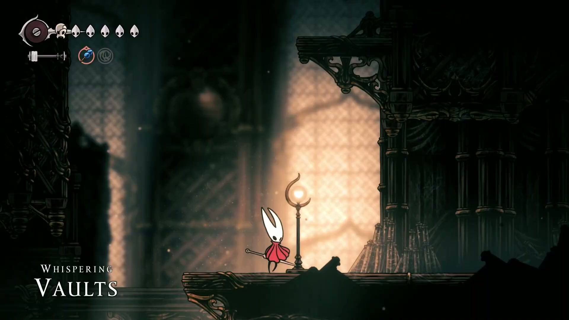 Hornet looking at the newly unlocked section of the map, ready for the next adventure.