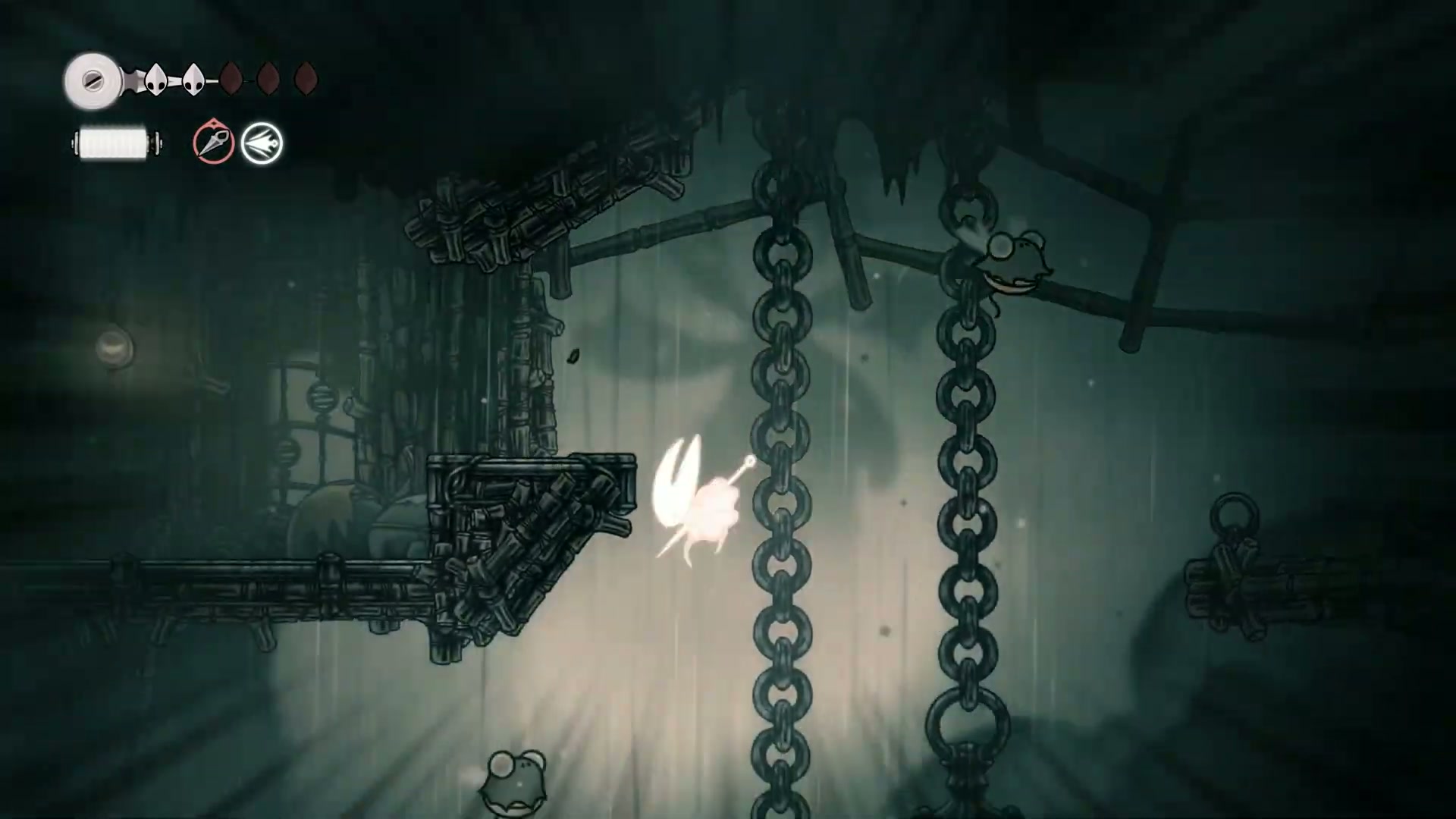 Hollow Knight: Silksong - Using the bird enemy to ricochet upwards in Greymoor