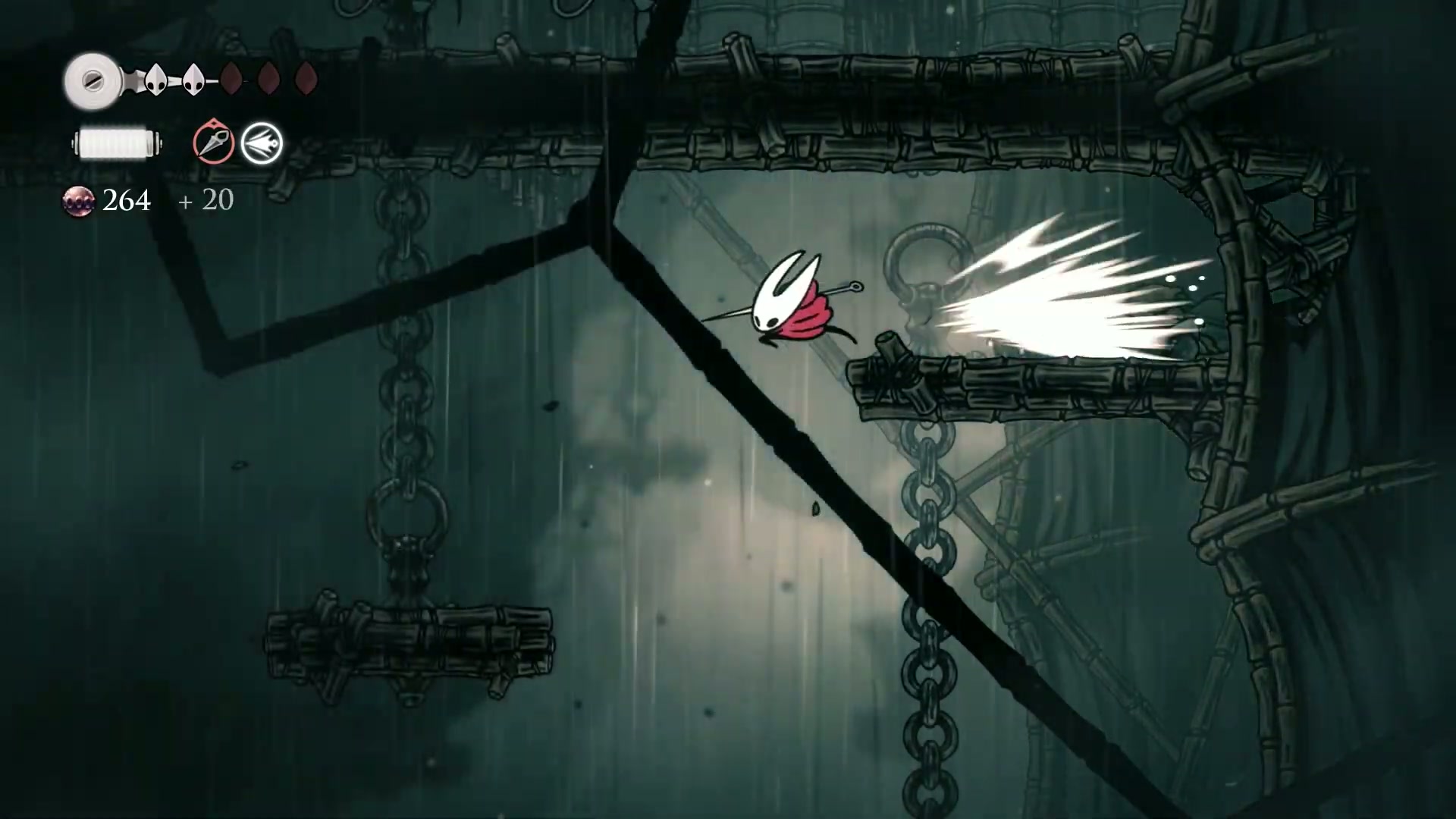 Hollow Knight: Silksong - Hornet getting defeated by a small mouse enemy