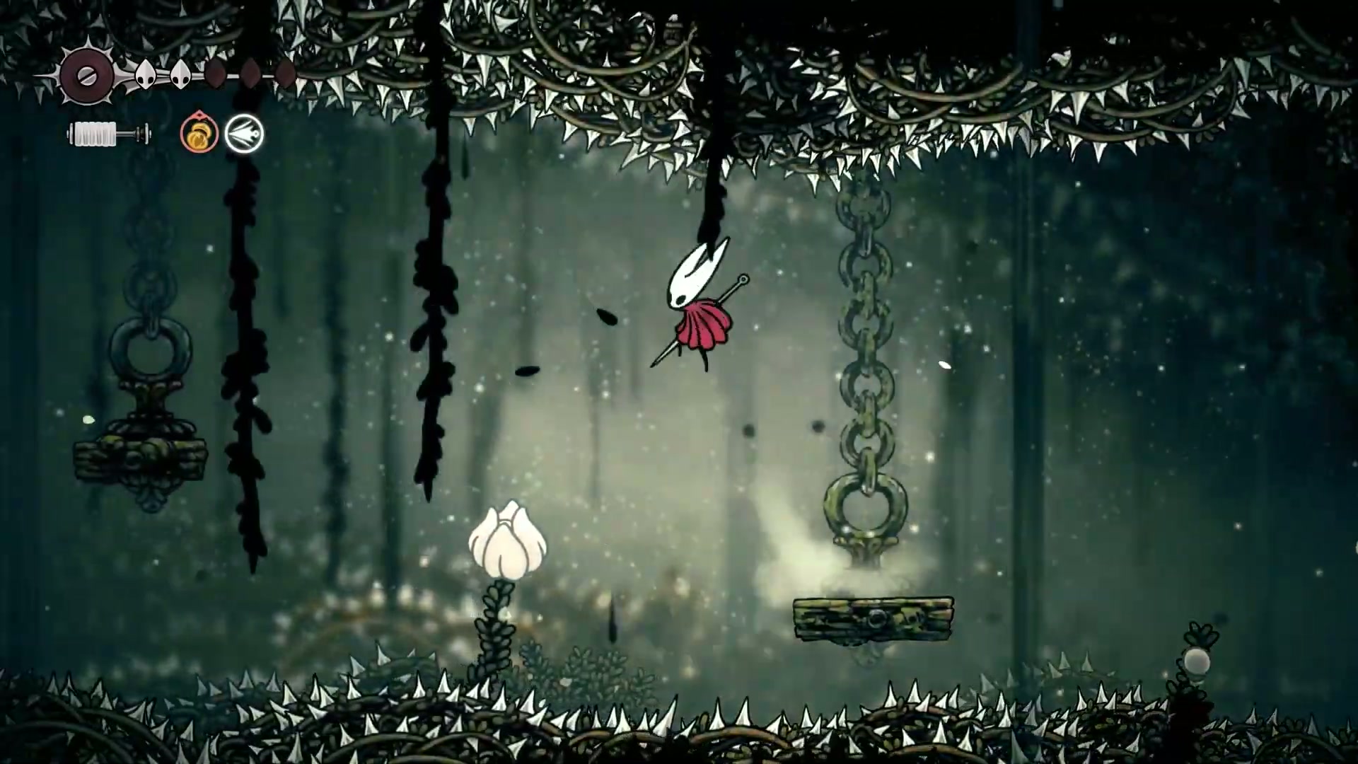 Hornet falling into spikes in Shellwood, a common mistake.