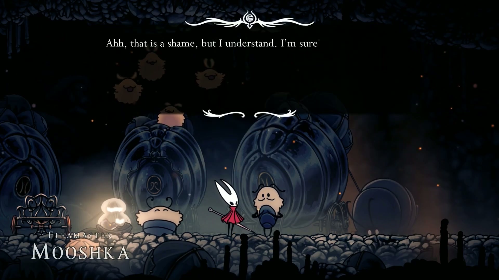 The dialogue box showing the critical 'No' choice for the Flea Caravan