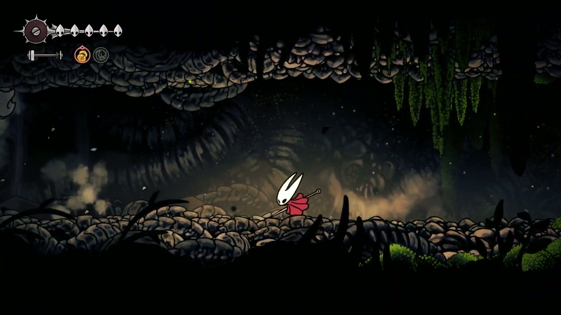Hornet entering the secret back door to the Wyrmways in the Silksong Platinum Walkthrough