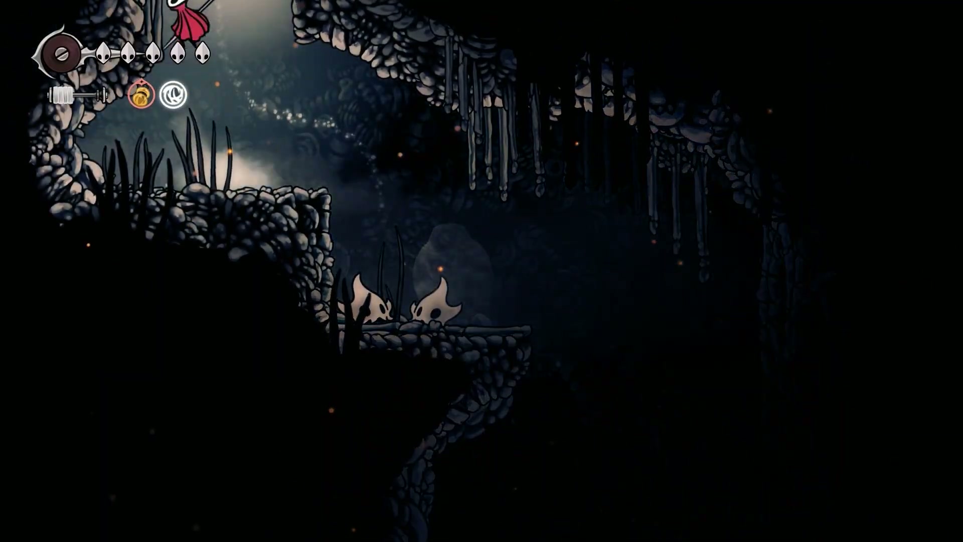Hollow Knight Silksong - Using the scent trail to track a quest objective.