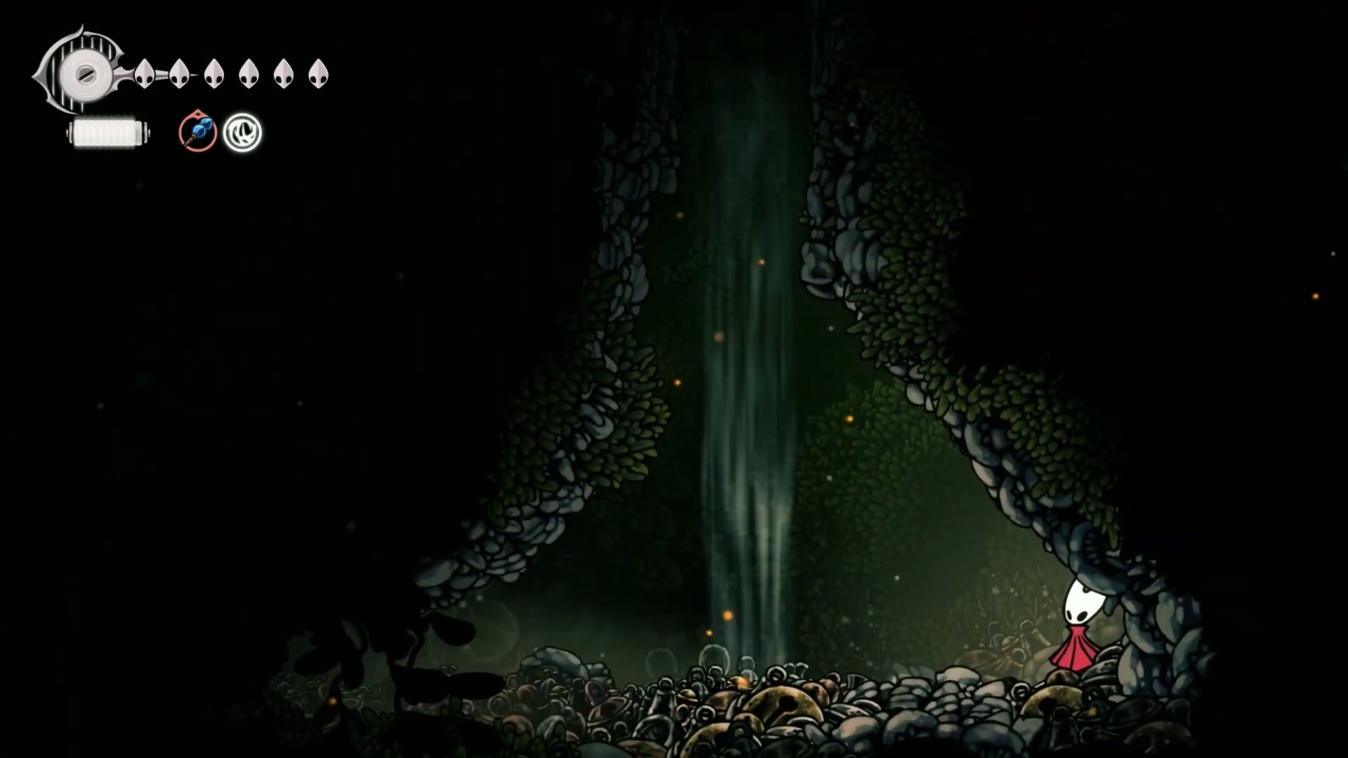 Hollow Knight Silksong - The entrance to the Far Fields diabolical obstacle course.