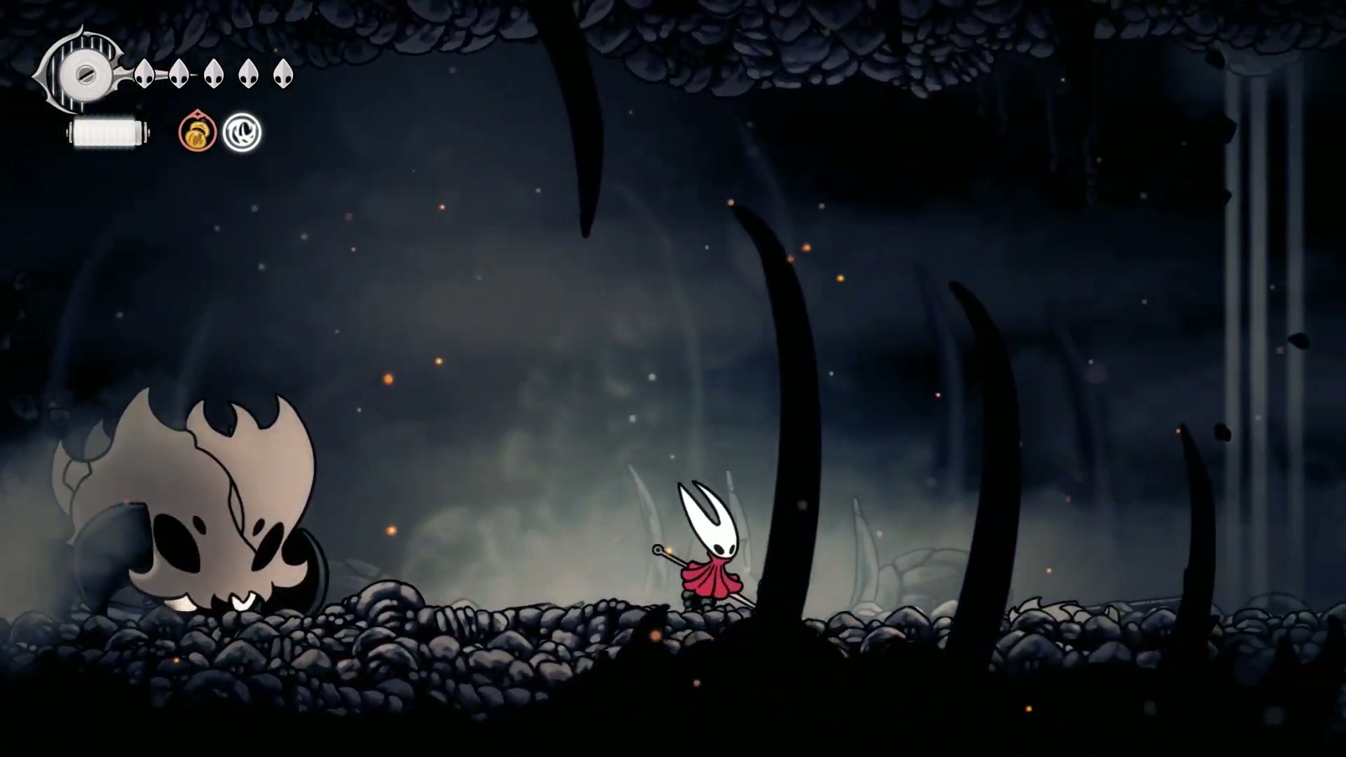 Hollow Knight Silksong - The Terrible Tyrant's charge attack tell.