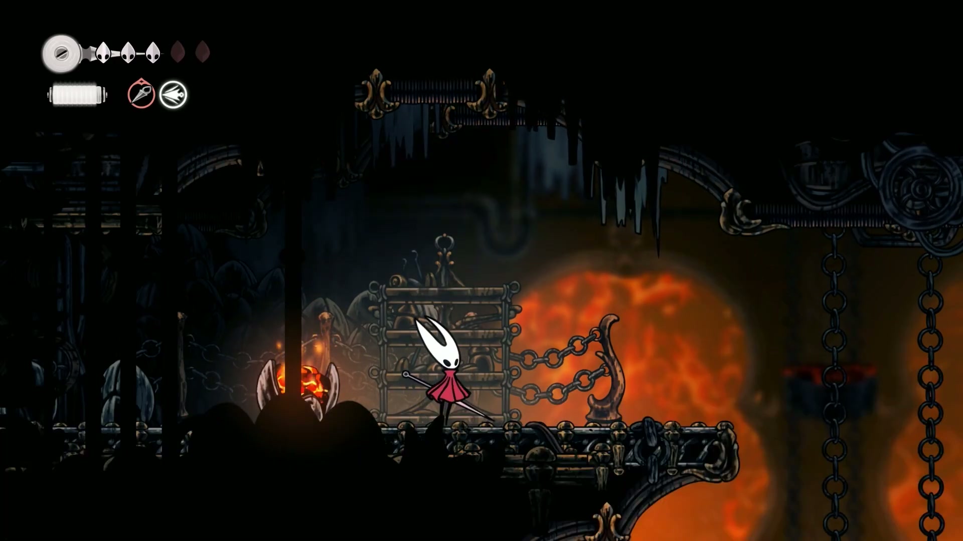 Hornet collecting the second Spool Fragment, unlocking the Restored trophy in Silksong