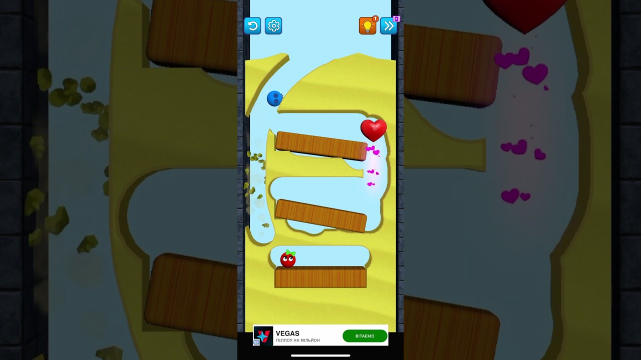 Lucky Balls - Erase sand game. Level 61. Walkthrough.